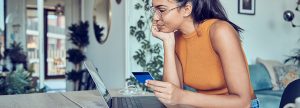 Woman siting at her desk