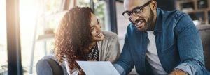 Young couple smiling