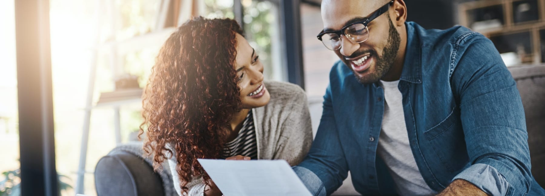 Young couple smiling