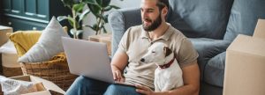 A man with his dog