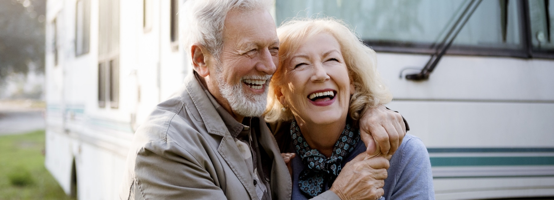 Older couple hugging