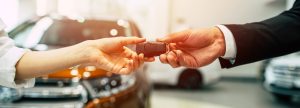 Woman getting her car key