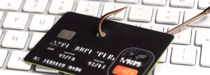 Credit card with a hook on it