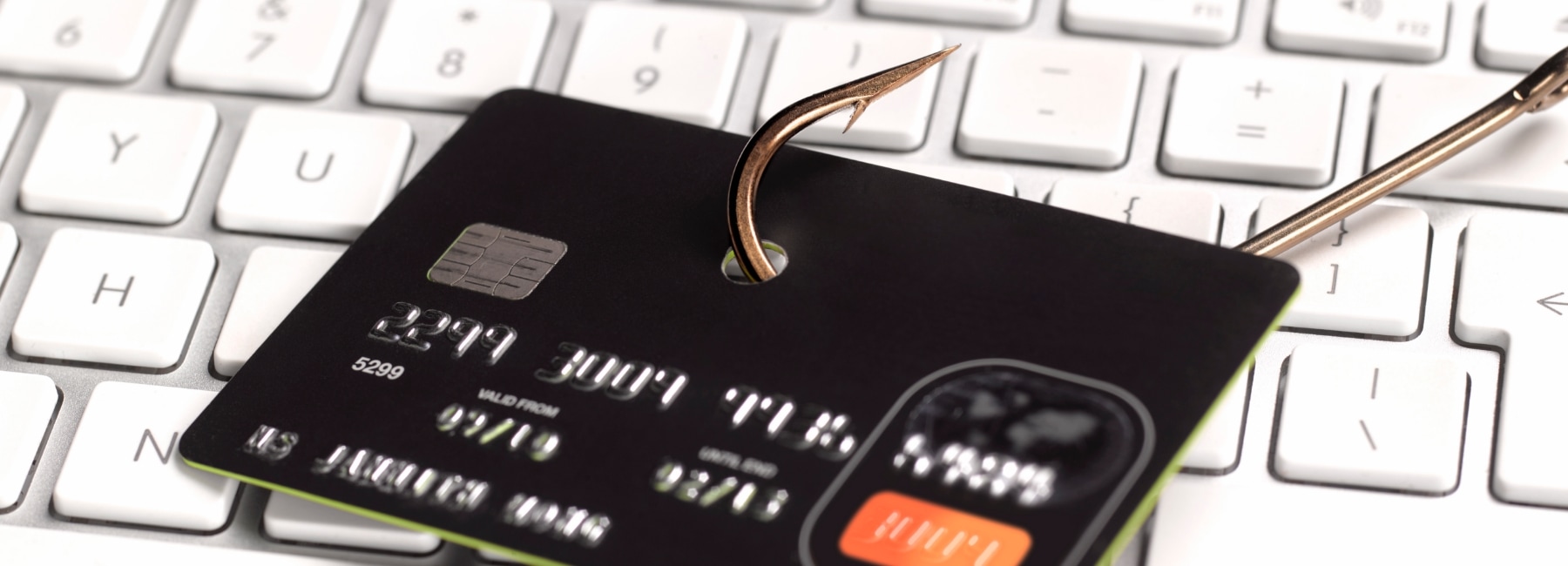 Credit card with a hook on it