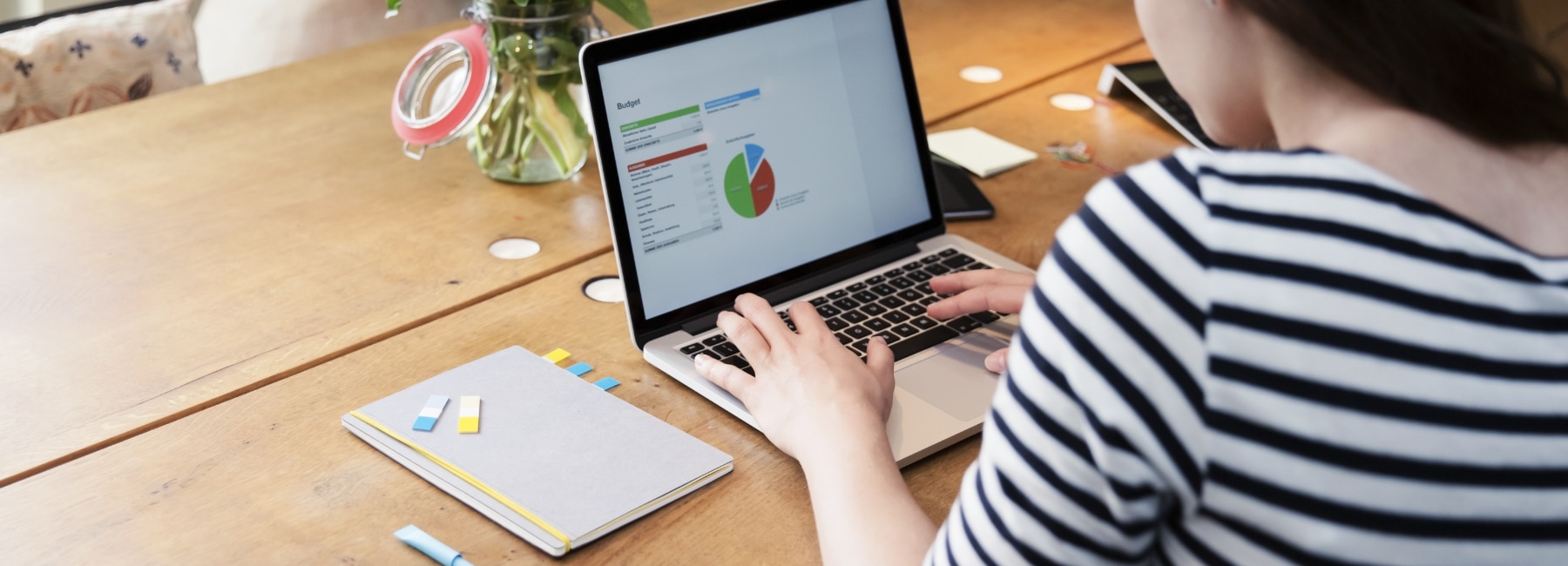 Woman making a budget