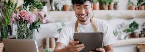 small business man with ipad