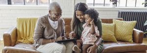 Grandma with her daughter and granddaughter