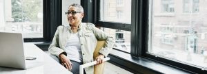 business woman at desk